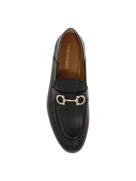 Gin Gancini Leather Loafers.