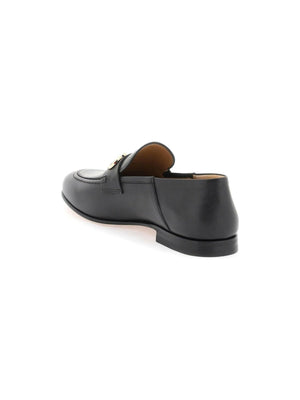 Black Gancini Leather Loafers FERRAGAMO JOHN JULIA.