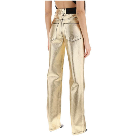 Gold Laminated Denim Jeans FERRAGAMO JOHN JULIA.