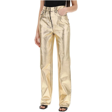 Gold Laminated Denim Jeans FERRAGAMO JOHN JULIA.