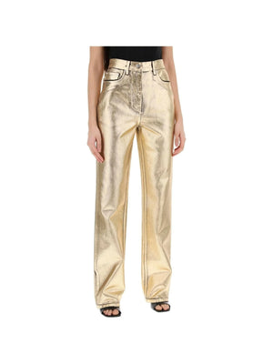 Gold Laminated Denim Jeans FERRAGAMO JOHN JULIA.