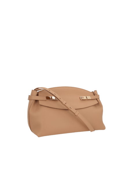 Grainy Leather Hug Shoulder Bag-FERRAGAMO-JOHN JULIA