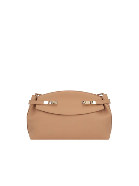 Grainy Leather Hug Shoulder Bag-FERRAGAMO-JOHN JULIA