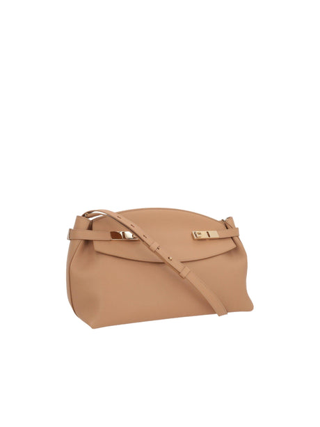 Grainy Leather Hug Shoulder Bag-FERRAGAMO-JOHN JULIA