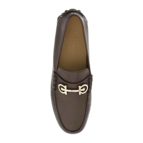 Brown Gancini Loafers FERRAGAMO JOHN JULIA.