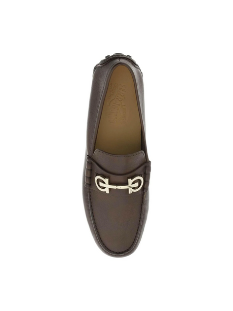 Brown Gancini Loafers FERRAGAMO JOHN JULIA.