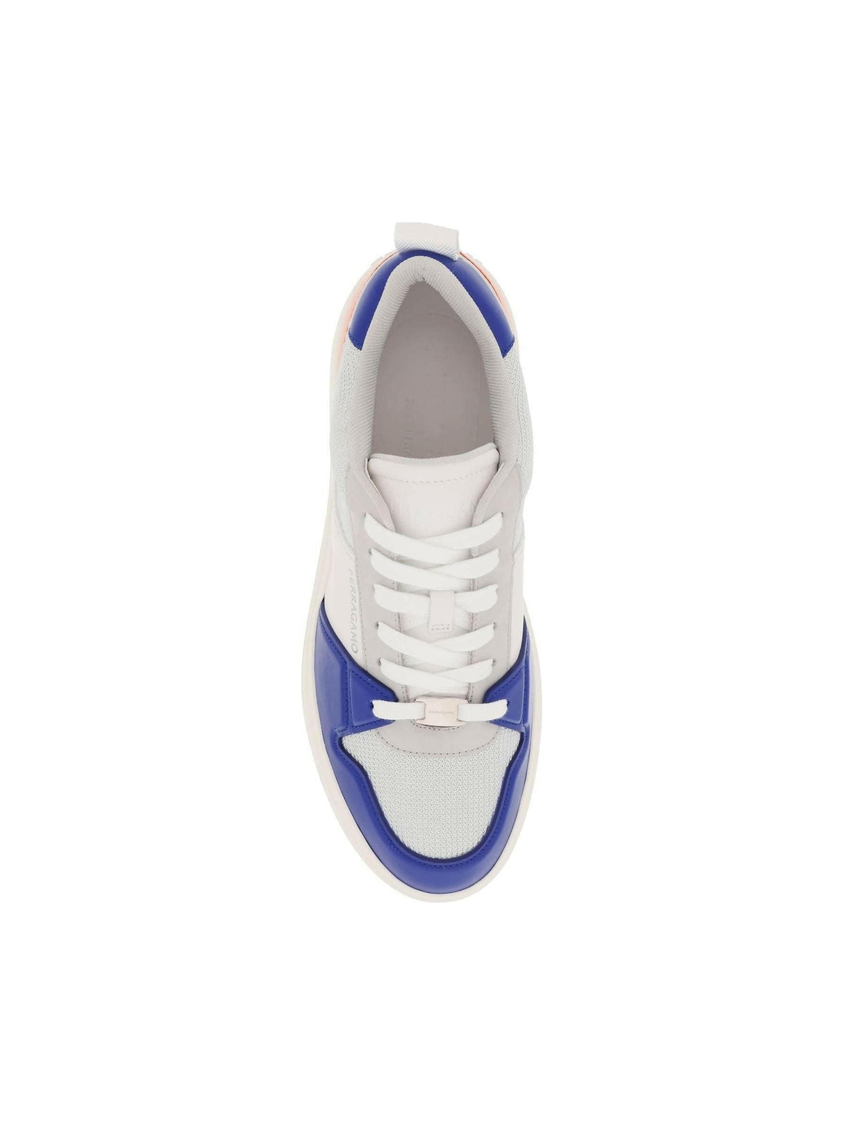 White, Grey and Lapis Lazuli Low Cut Sneakers FERRAGAMO JOHN JULIA.