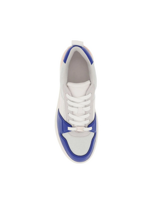 White, Grey and Lapis Lazuli Low Cut Sneakers FERRAGAMO JOHN JULIA.