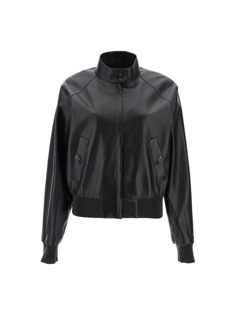 High-Neck Leather Jacket FERRAGAMO