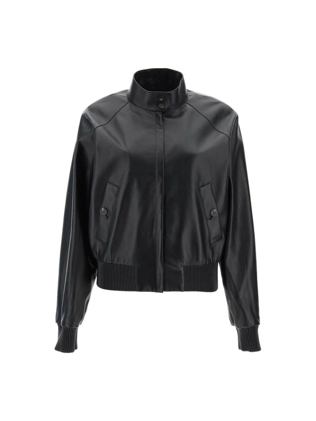 High-Neck Leather Jacket FERRAGAMO