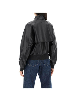 High-Neck Leather Jacket FERRAGAMO