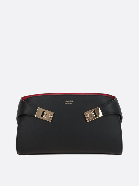 Hug Grainy Leather Crossbody Bag-FERRAGAMO-JOHN JULIA