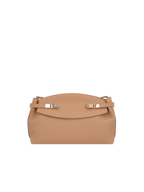 Hug Grainy Leather Shoulder Bag-FERRAGAMO-JOHN JULIA