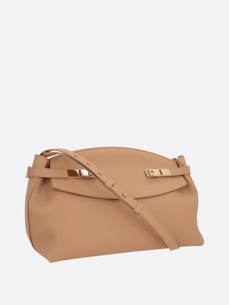 Hug Grainy Leather Shoulder Bag-FERRAGAMO-JOHN JULIA