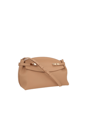 Hug Grainy Leather Shoulder Bag-FERRAGAMO-JOHN JULIA