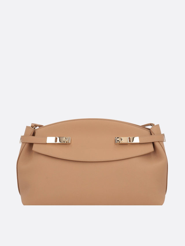 Hug Grainy Leather Shoulder Bag-FERRAGAMO-JOHN JULIA