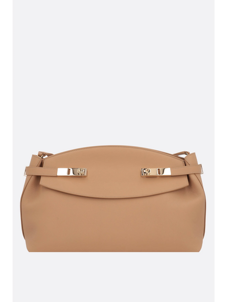 Hug Grainy Leather Shoulder Bag-Ferragamo-JOHN JULIA