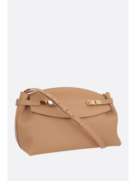 Hug Grainy Leather Shoulder Bag-Ferragamo-JOHN JULIA