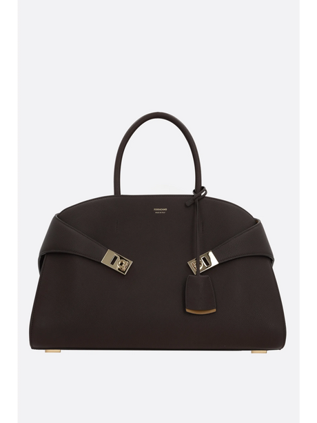 Hug Medium Grainy Leather Handbag-Ferragamo-JOHN JULIA