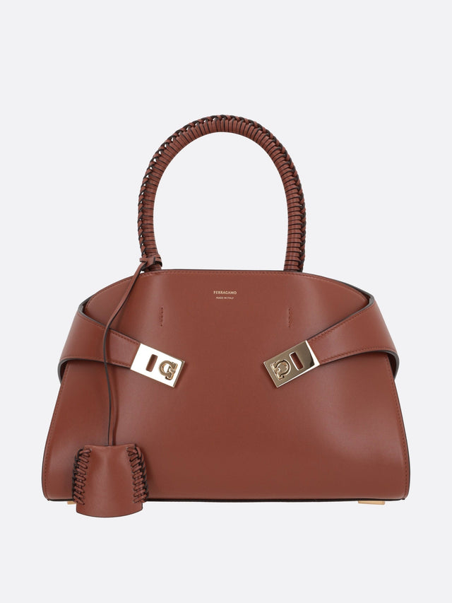 Hug Small Smooth Leather Handbag-FERRAGAMO-JOHN JULIA