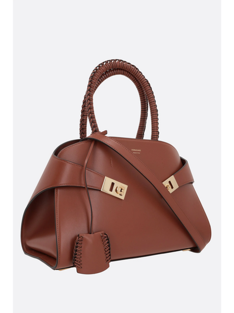 Hug Small Smooth Leather Handbag-Ferragamo-JOHN JULIA