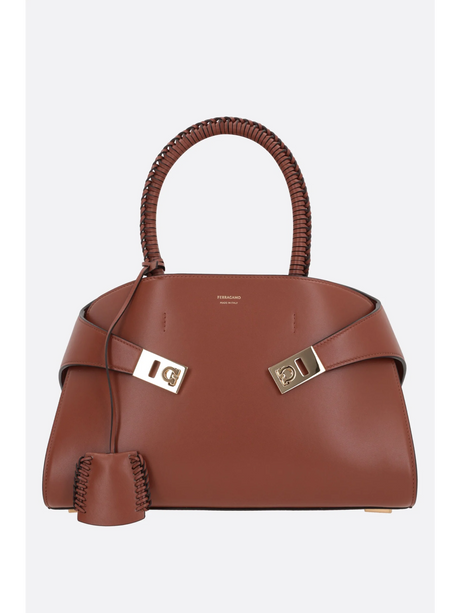 Hug Small Smooth Leather Handbag-Ferragamo-JOHN JULIA