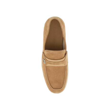 Light Camel Drame Gancini Suede Slip-On Loafers FERRAGAMO JOHN JULIA.