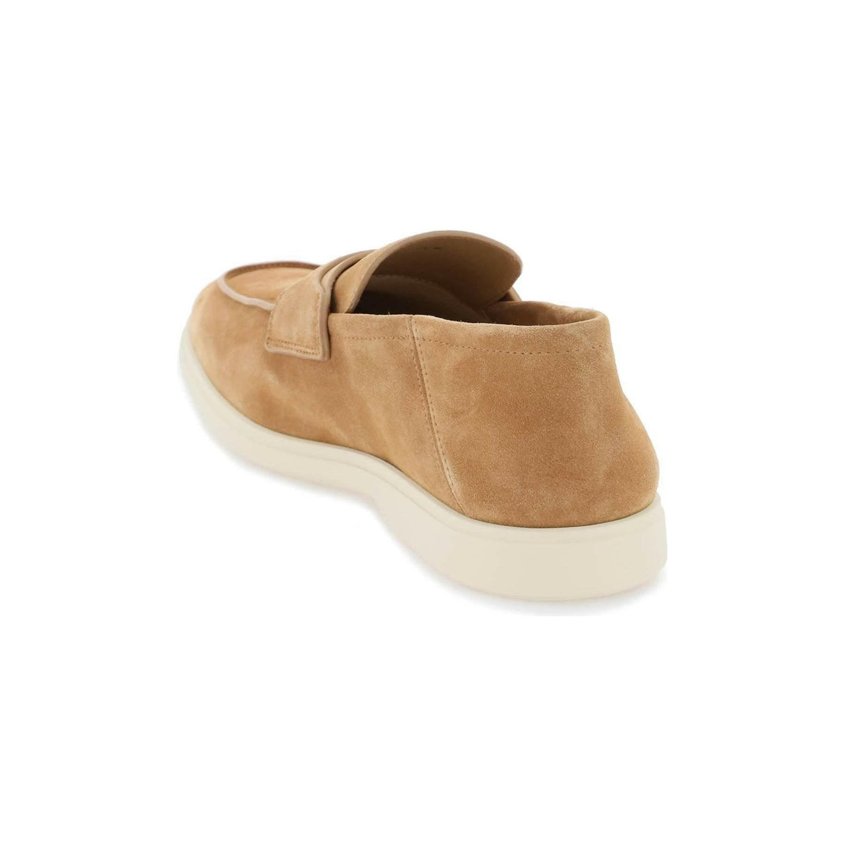 Light Camel Drame Gancini Suede Slip-On Loafers FERRAGAMO JOHN JULIA.