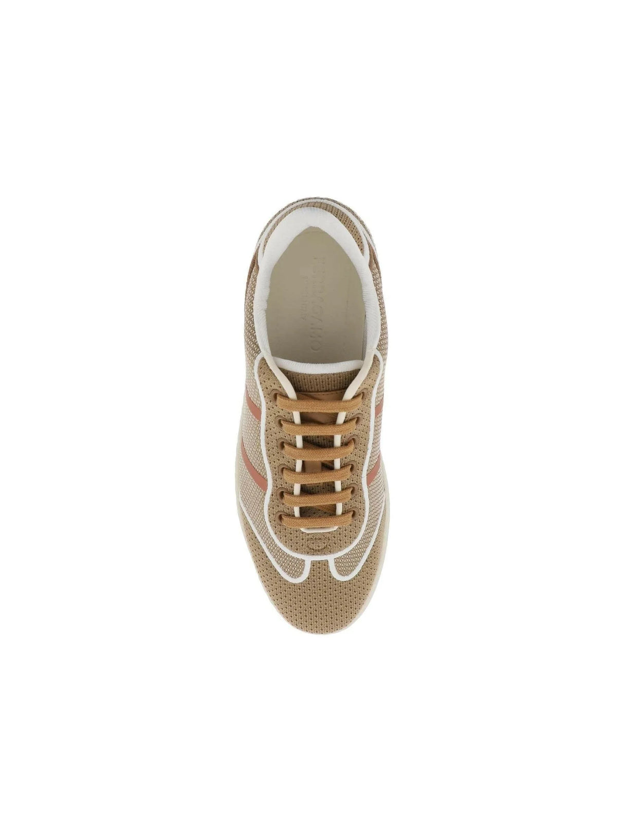 Light Camel Technical Fabric Knitted Sneakers FERRAGAMO JOHN JULIA.