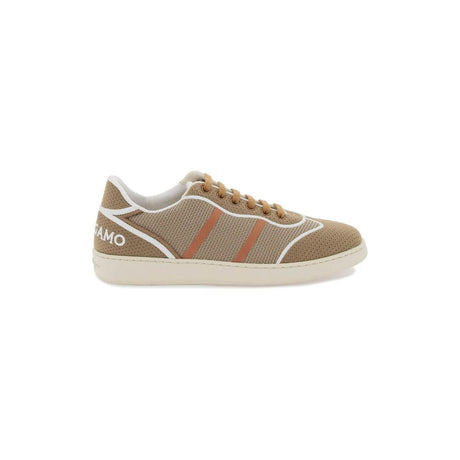 Light Camel Technical Fabric Knitted Sneakers FERRAGAMO JOHN JULIA.