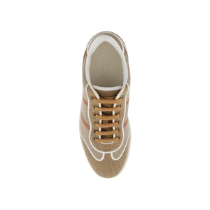 Light Camel Technical Fabric Knitted Sneakers FERRAGAMO JOHN JULIA.