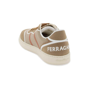 Light Camel Technical Fabric Knitted Sneakers FERRAGAMO JOHN JULIA.