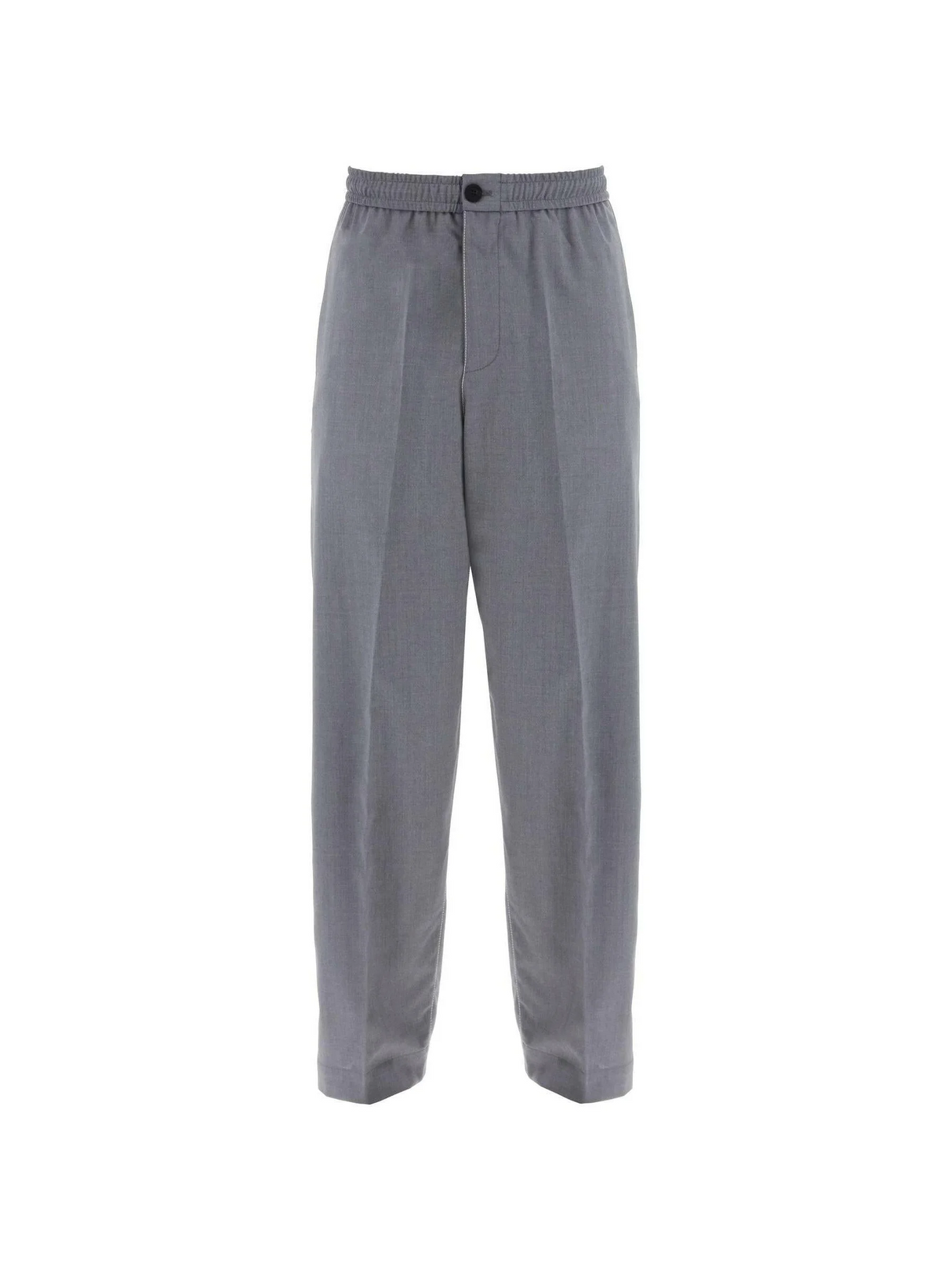 Lightweight Virgin Wool Tailored Trousers In Canvas Fabric.