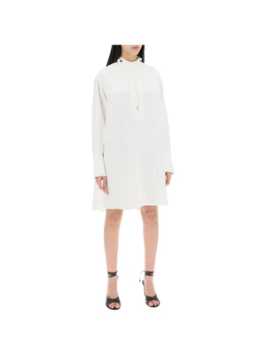 Linen-Blend Frog Fasten Collar Kaftan.