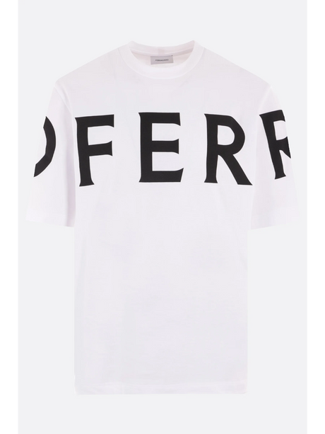 Logo Printed Cotton T-shirt-Ferragamo-JOHN JULIA