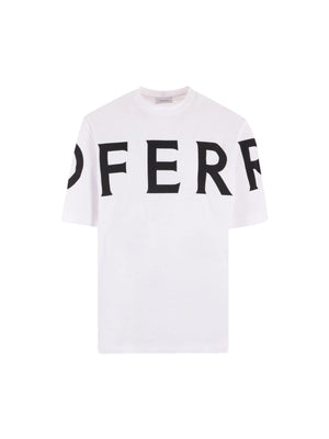 Logo Printed Cotton T-shirt-FERRAGAMO-JOHN JULIA