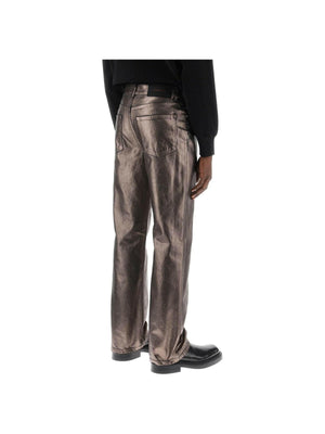 FERRAGAMO-Metallic Denim Jeans-JOHN JULIA