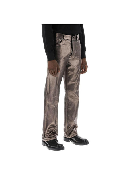 FERRAGAMO-Metallic Denim Jeans-JOHN JULIA