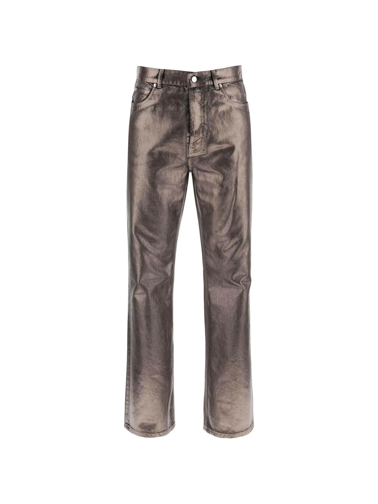 FERRAGAMO-Metallic Denim Jeans-JOHN JULIA