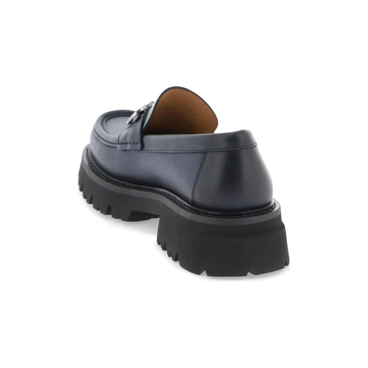 Midnight Blue Bold Gancini Chunky Loafers FERRAGAMO JOHN JULIA.