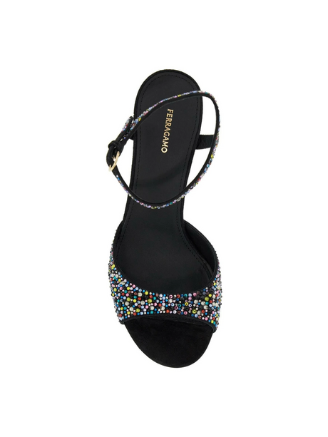 Nikla Crystal Embellished High Heel Sandals.