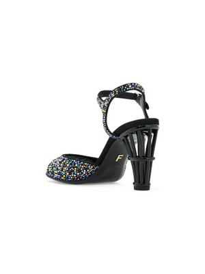 Nikla Crystal Embellished High Heel Sandals.