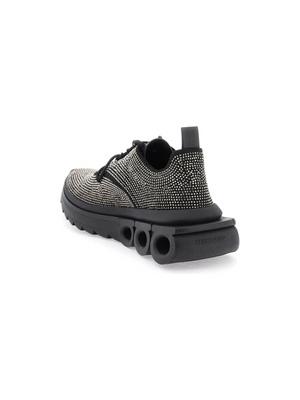 Black Nima Crystal Technical Knit Sneakers FERRAGAMO JOHN JULIA.