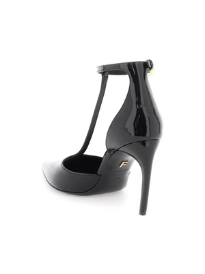 Black Odette Patent Leather T-Strap Pumps FERRAGAMO JOHN JULIA.