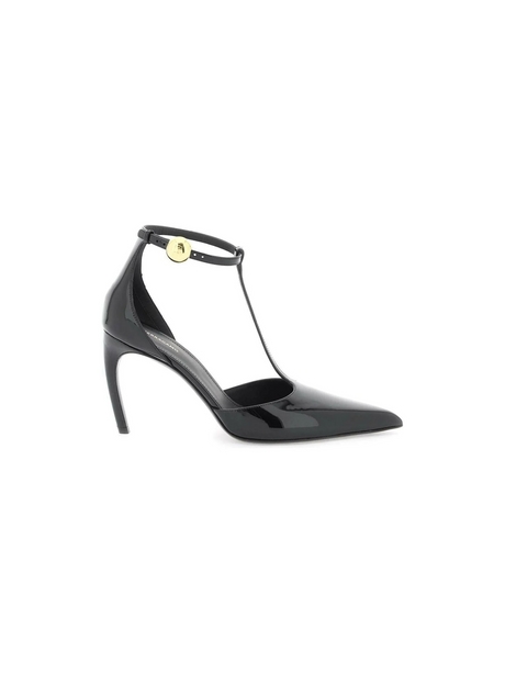 Black Odette Patent Leather T-Strap Pumps FERRAGAMO JOHN JULIA.