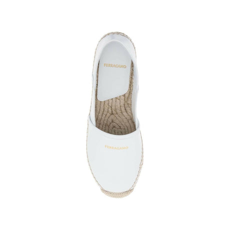 Optic White Nappa Leather Espadrilles FERRAGAMO JOHN JULIA.