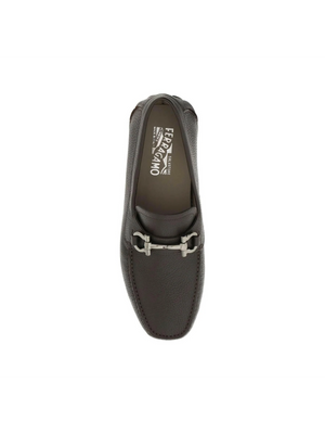 Parigi Gancini Leather Loafers-Ferragamo-JOHN JULIA