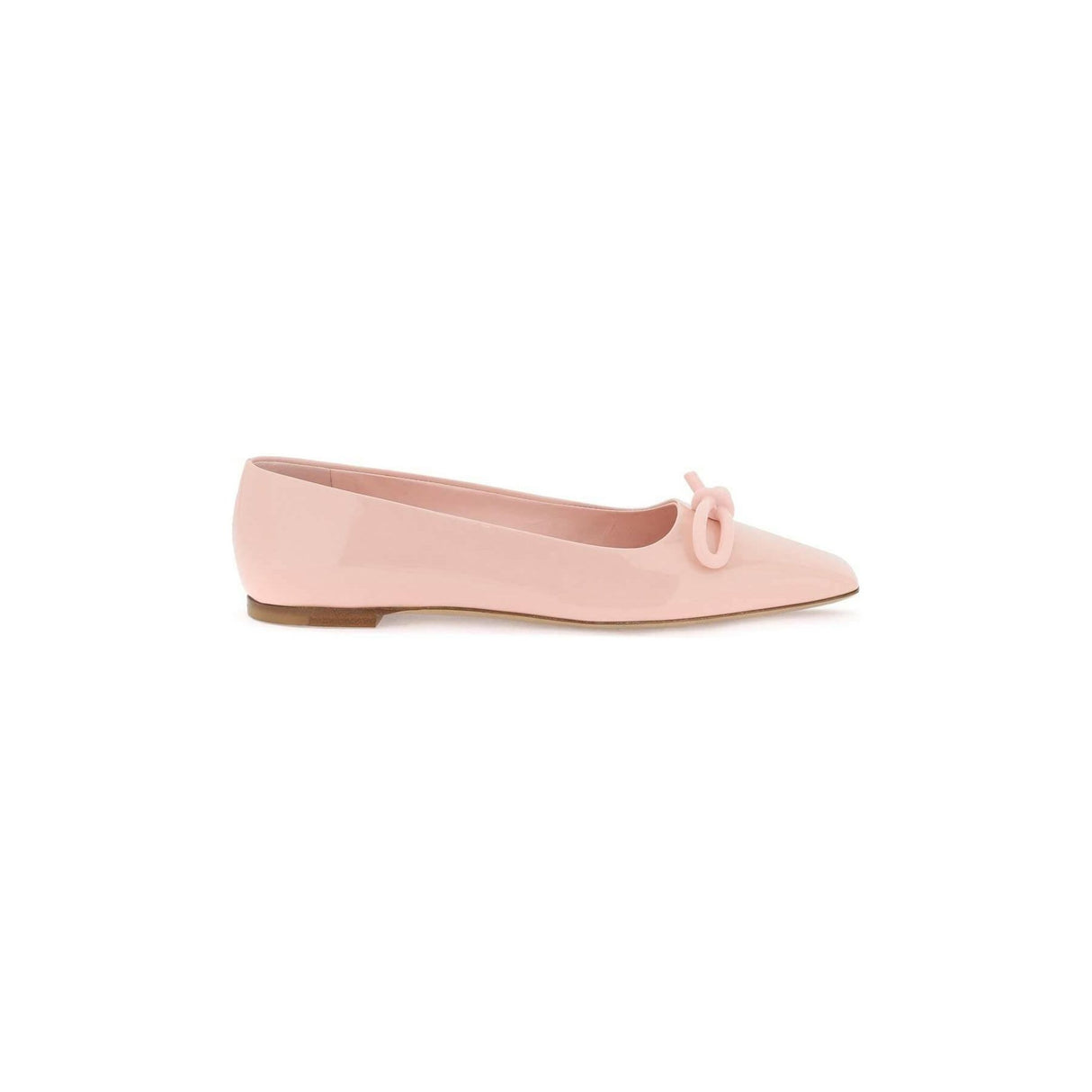 Patent Leather Ballet Flats With Asymmetrical Bow FERRAGAMO JOHN JULIA.