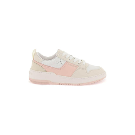 Pink and Mascarpone Dennis Smooth Leather Sneakers FERRAGAMO JOHN JULIA.