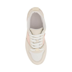 Pink and Mascarpone Dennis Smooth Leather Sneakers FERRAGAMO JOHN JULIA.